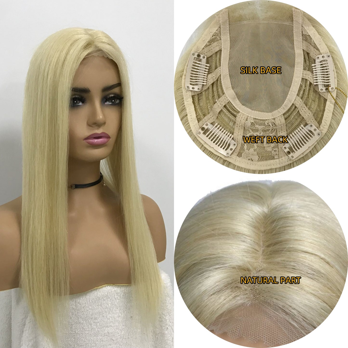 RAW HAIR LACE FRONT SILK BASE TOP+WEFT BACK TOPPER