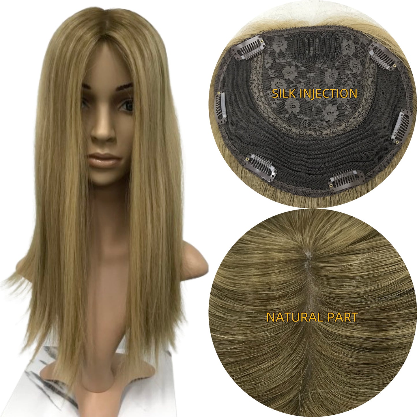 REAL HAIR SILK INJECTION WITH WEFT BACK JEWISH TOPPERS
