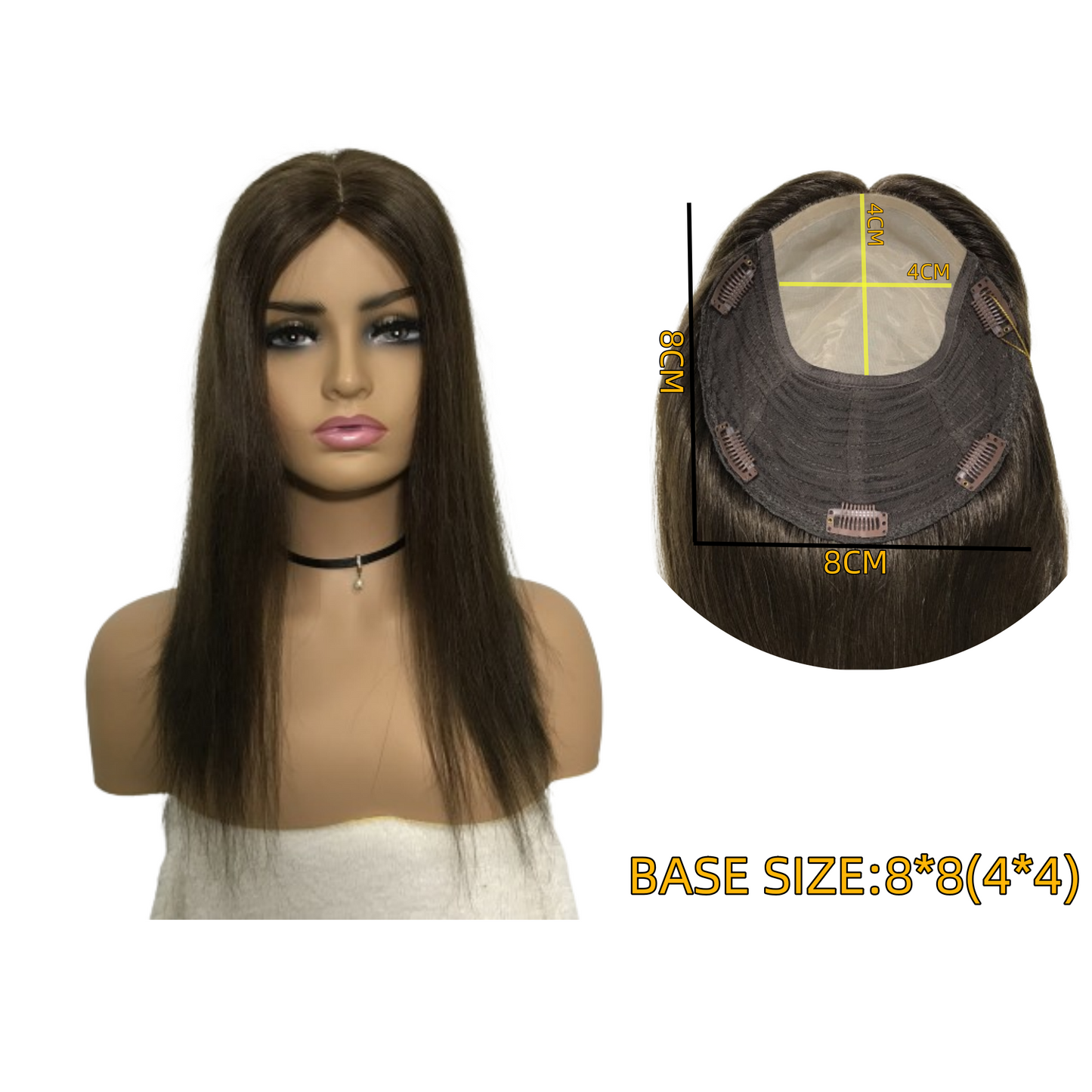 NATURAL SCALP WEFT BACK TOP SILK BASE HUMAN HAIR TOPPER