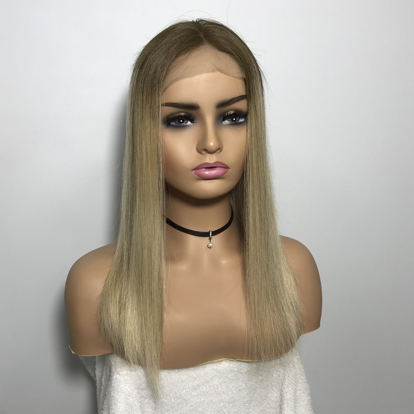 HUMAN HAIR PIECES CLIP IN LACE FRONT MONO TOPPER
