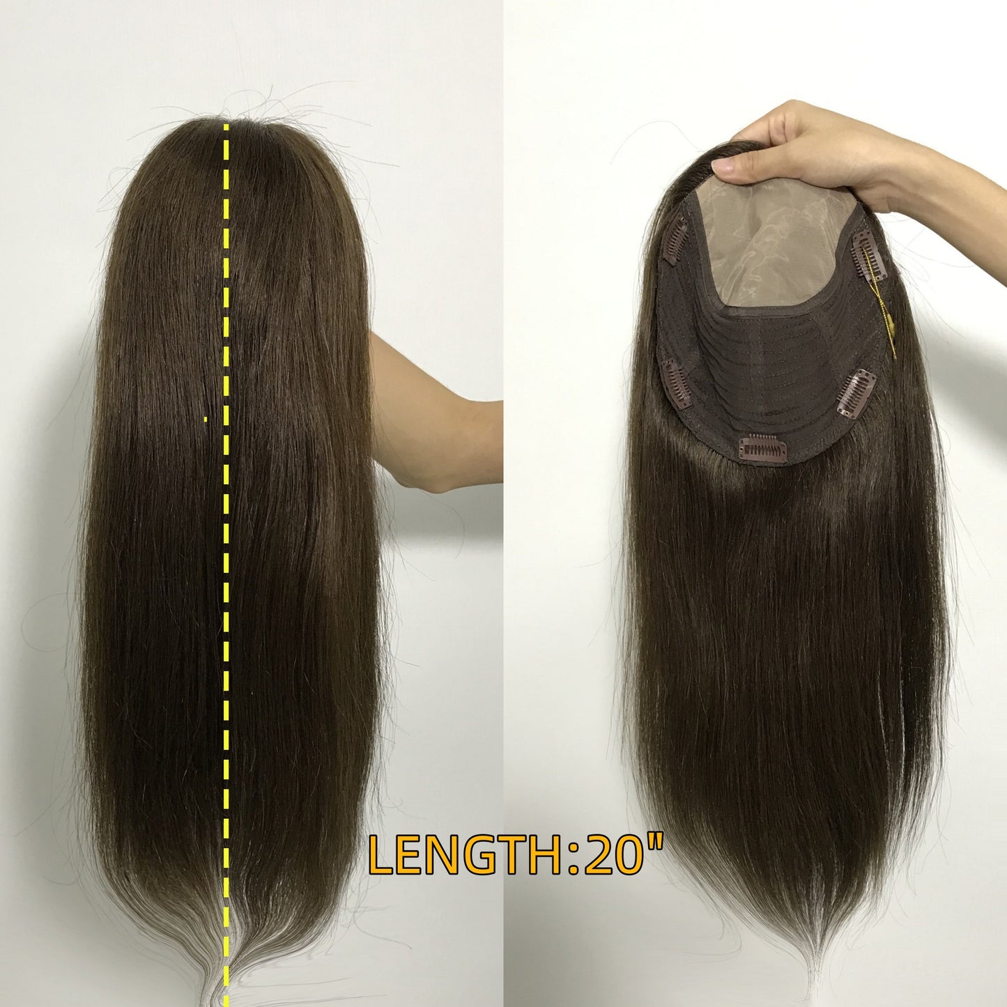 NATURAL SCALP WEFT BACK TOP SILK BASE HUMAN HAIR TOPPER