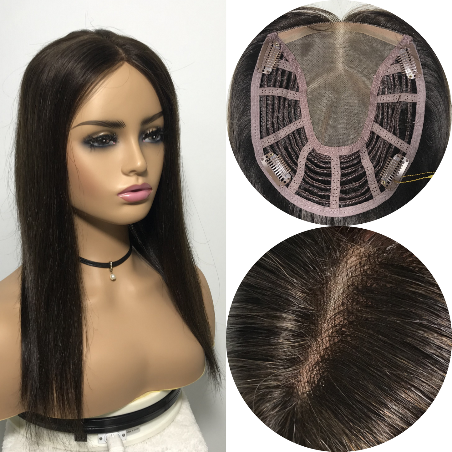 WEFT BACK WOMEN'S REAL HAIR TOP MONO TOPPER