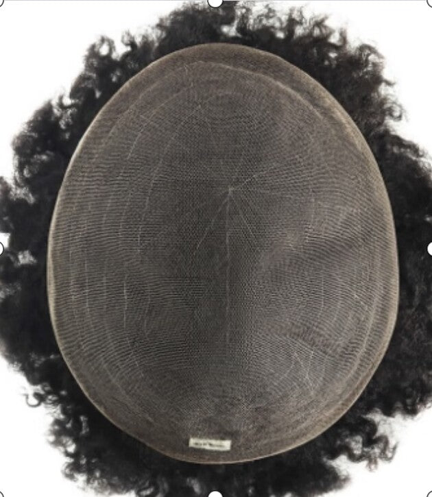 Afro Curly Human Hair Toupee For Black Men Full Swiss Lace Men Wig