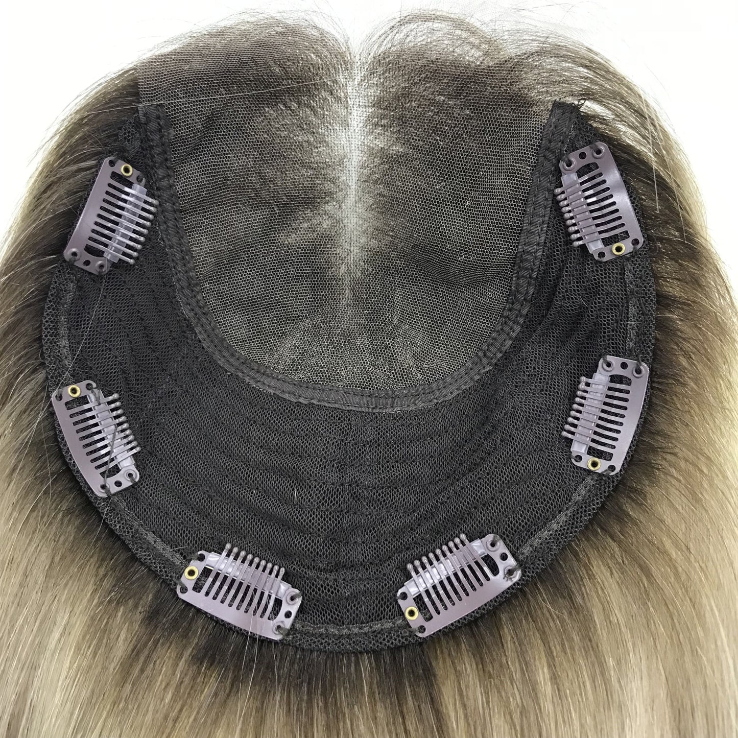 HUMAN HAIR PIECE CLIP IN LACE BASE TOPPER