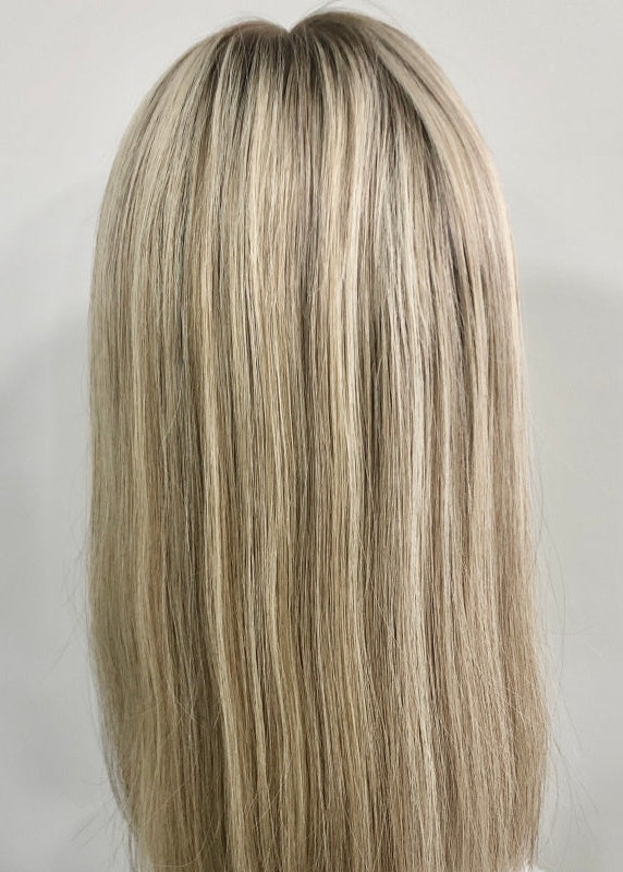 BAOLING 5x5" Mono Top Wig Weft Back With PU Edge In The Front And Raw Cutucle Hair For Women