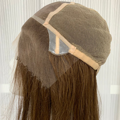 Mono Top Full Handmade Transparent Lace Front Straight Human Hair Wigs For Women