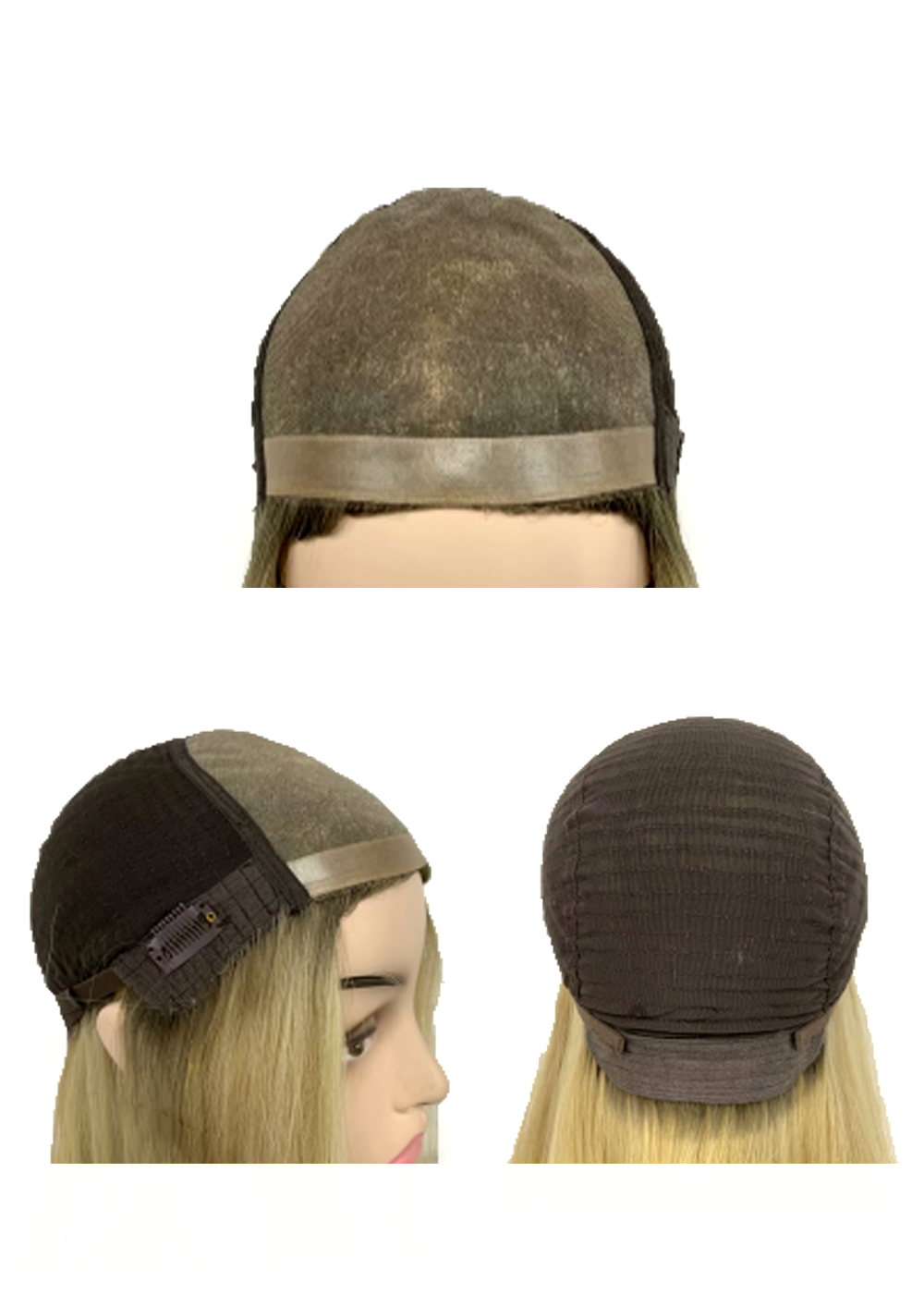 BAOLING 5x5" Mono Top Wig Weft Back With PU Edge In The Front And Raw Cutucle Hair For Women
