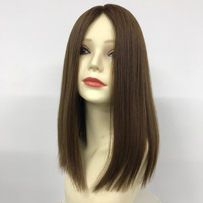16" Silk Top Lace Front Jewish Wig High Double Drawn #BB6