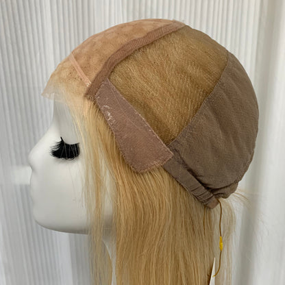 Mono Top Full Handmade Hard Lace Front Straight Human Hair Wigs For Women