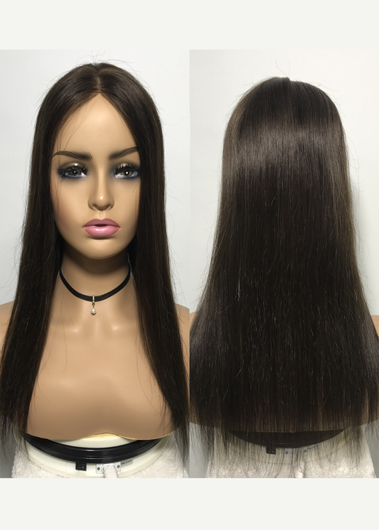 WEFT BACK WOMEN'S REAL HAIR TOP  MONO TOPPER