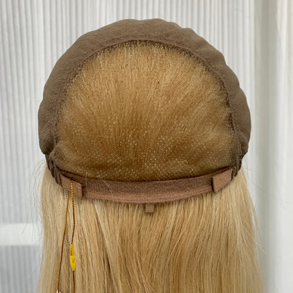 Mono Top Full Handmade Hard Lace Front Straight Human Hair Wigs For Women