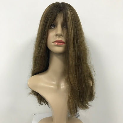 4“*4”SILK INJECTION WAVE HUMAN HAIR JEWISH WIG