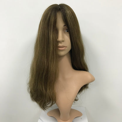 4“*4”SILK INJECTION WAVE HUMAN HAIR JEWISH WIG