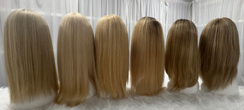 Mono Top Weft Back Straight Human Hair Wigs For Women