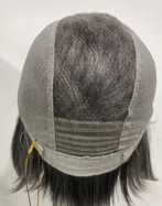 Mono Top Full Handmade Hard Lace Front 24'' Straight Human Hair Wigs For Women