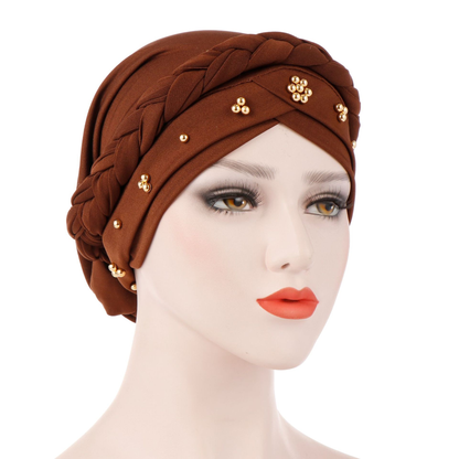 Wholesale Women Muslim Forehead Cross With Lace Elastic Stretch Turban Bonnet Hijab Inner Headscarf Bandana Undercap