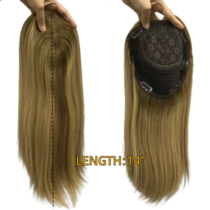 REAL HAIR  SILK INJECTION WITH WEFT BACK JEWISH  TOPPERS