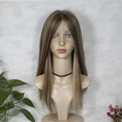 HIGHT QUALITY HALF HAND MADE  SILK CLOTH  LACE TOP HAIR WIG