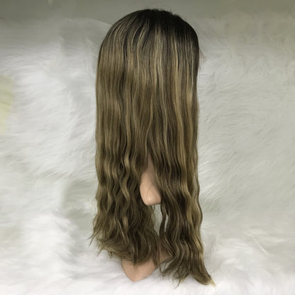 3"*5" HIGHT QUALIT HUMAN JEWISH WAVE HAIR LACE TOP WIG