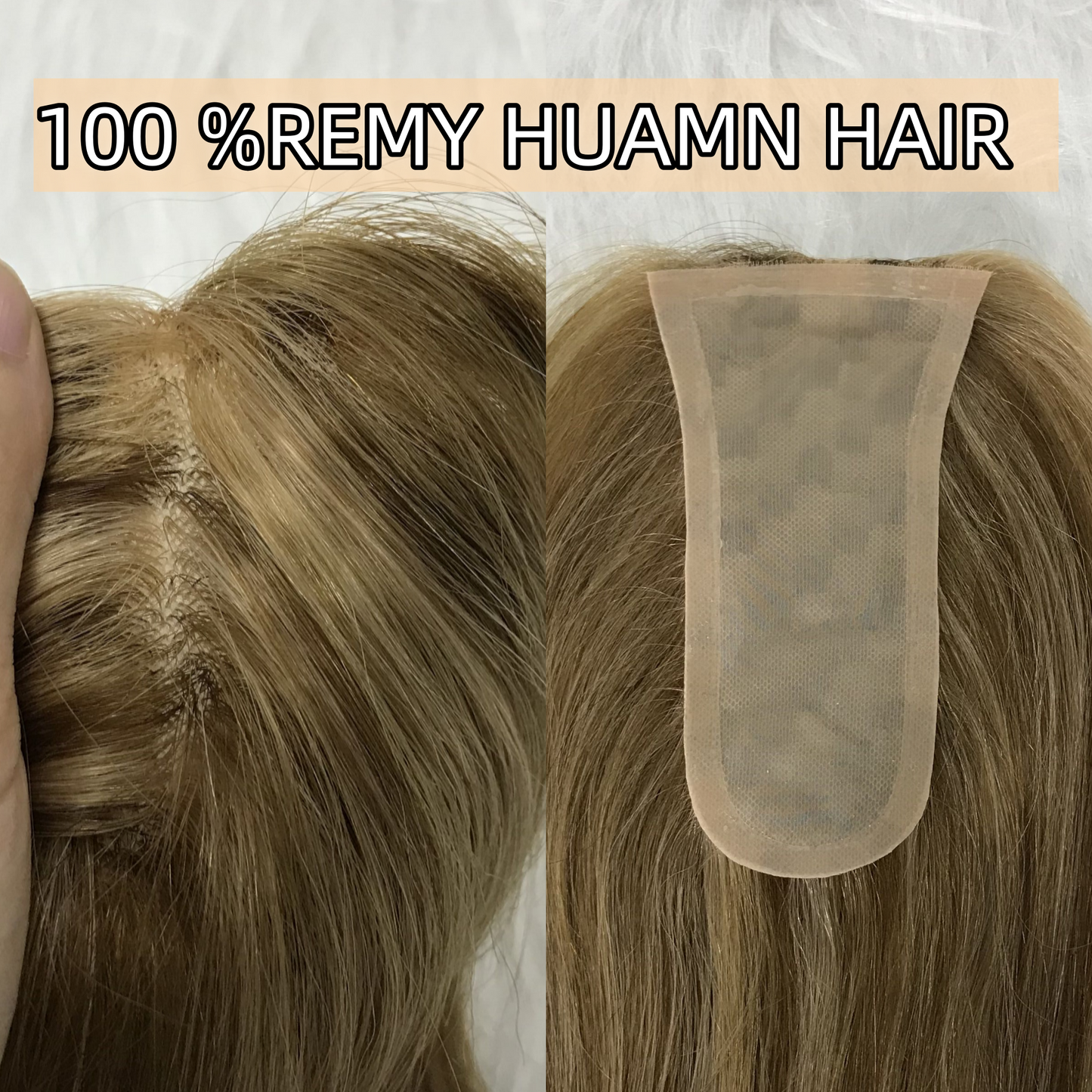 2.1"X5.5"  HUMAN HAIR FOR WOMEN SILK TOP BASE TOPPER