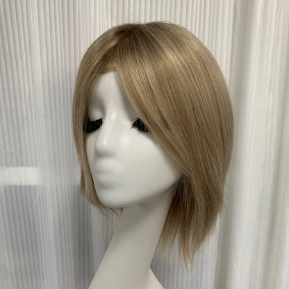 Mono Top Full Handmade Soft Lace Front 12‘’ Short  Human Hair Wigs For Women
