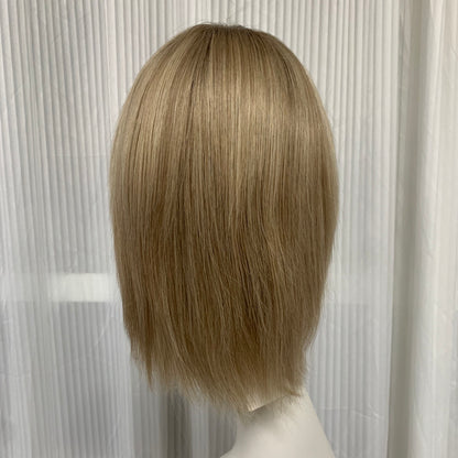 Mono Top Full Handmade Soft Lace Front 12‘’ Short  Human Hair Wigs For Women