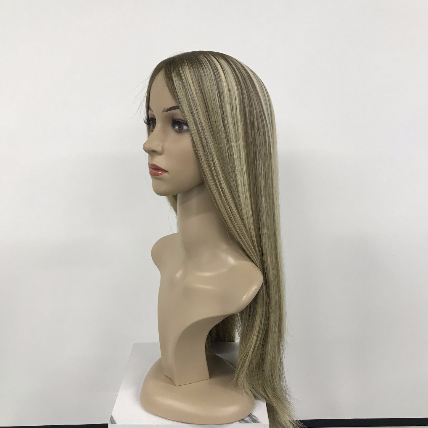 WHITE WOMEN 4"*4"  HAIR LOSS KOSHER SILK WIG