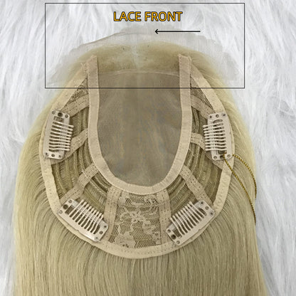 RAW HAIR LACE FRONT SILK  BASE TOP+WEFT BACK TOPPER