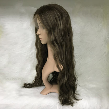 REAL HAIR WAVE FOR WHITE WOMEN SWISS LACE FRONT  WIGS