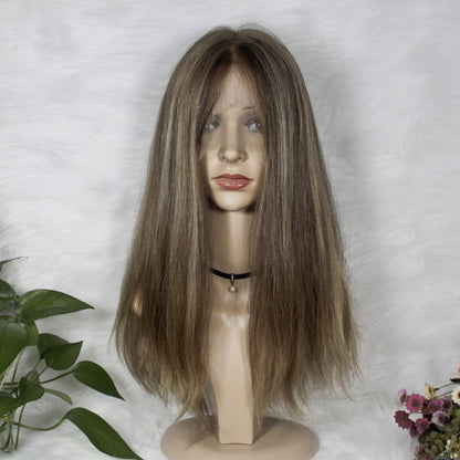 HIGHT QUALITY HALF HAND MADE  SILK CLOTH  LACE TOP HAIR WIG