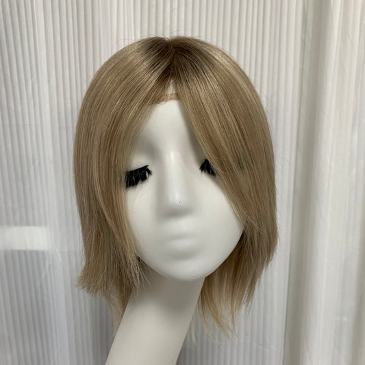 Mono Top Full Handmade Soft Lace Front 12‘’ Short  Human Hair Wigs For Women