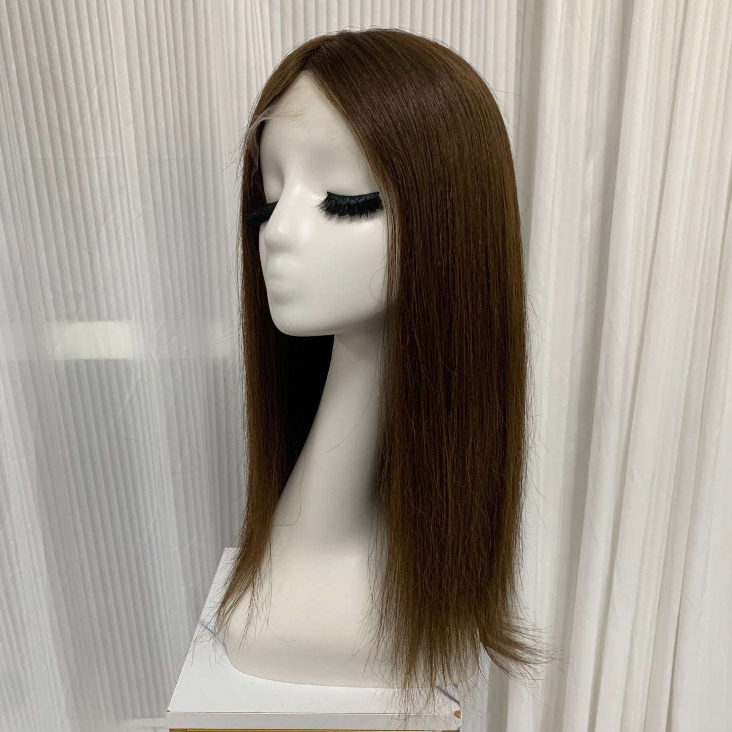 Mono Top Full Handmade Soft Lace Front Straight Human Hair Wigs For Women