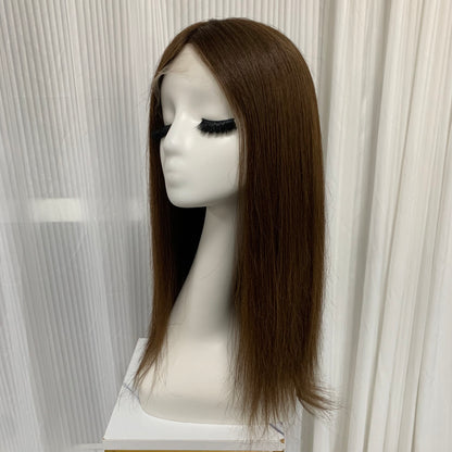 Mono Top Full Handmade Soft Lace Front Straight Human Hair Wigs For Women