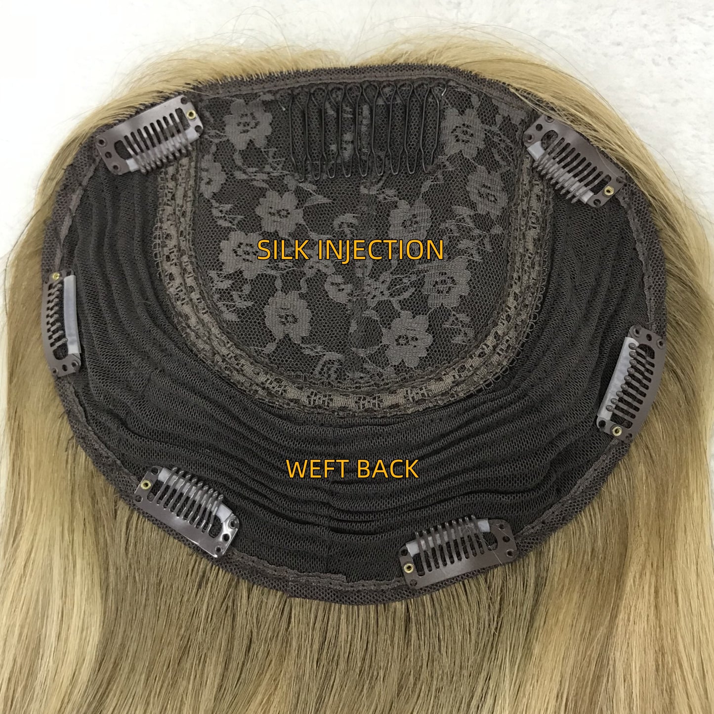 REAL HAIR  SILK INJECTION WITH WEFT BACK JEWISH  TOPPERS