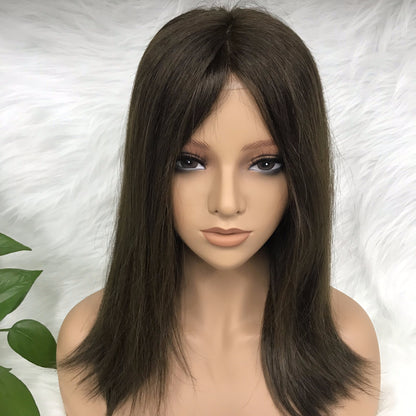 RAW HAIR FOE WHITE WOMEN SILICONE MONO TOP MEDICAL WIG