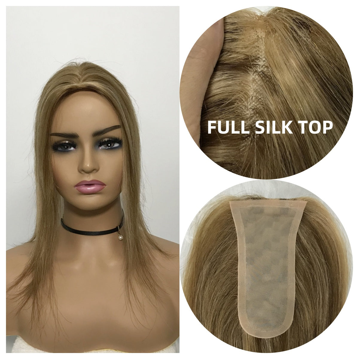 2.1"X5.5"  HUMAN HAIR FOR WOMEN SILK TOP BASE TOPPER