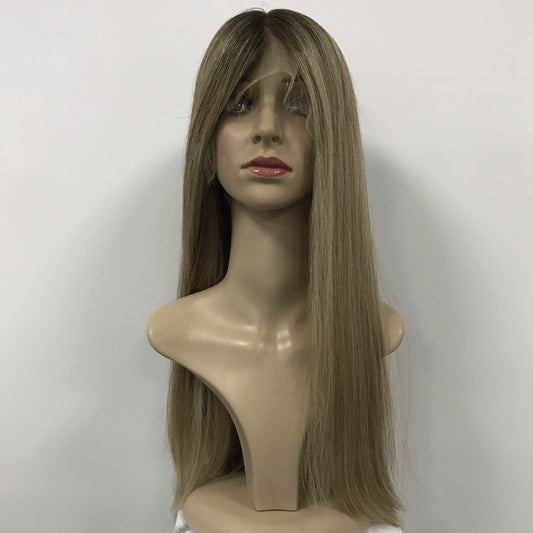 Lace Front Lace Top Weft Back Half Handmade Hybrid Wig for Ultimate Realism Volume