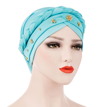 Wholesale Women Muslim Forehead Cross With Lace Elastic Stretch Turban Bonnet Hijab Inner Headscarf Bandana Undercap