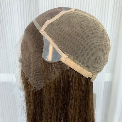 Mono Top Full Handmade Transparent Lace Front Straight Human Hair Wigs For Women