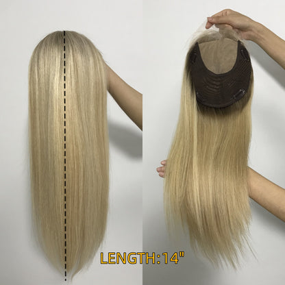 LACE FRONT WITH WEFT BACK FOR WOMEN SILK BASE HAIR TOPPER