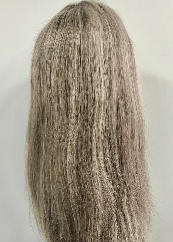 BAOLING 5x5" Mono Top Wig Weft Back With PU Edge In The Front And Raw Cutucle Hair For Women