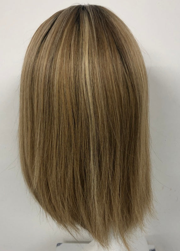 BAOLING 5x5" Mono Top Wig Weft Back With PU Edge In The Front And Raw Cutucle Hair For Women