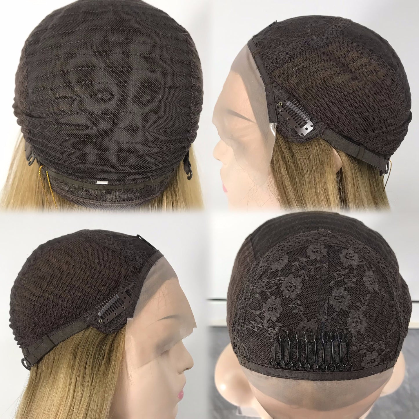 4"*4" SILK JEWISH WIG SILK CLOTH HUMAN HAIR