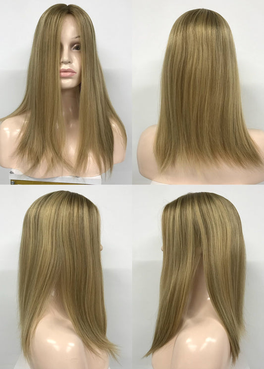 REAL HAIR  SILK INJECTION WITH WEFT BACK JEWISH  TOPPERS