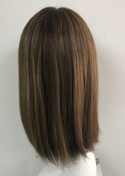 BAOLING 5x5" Mono Top Wig Weft Back With PU Edge In The Front And Raw Cutucle Hair For Women