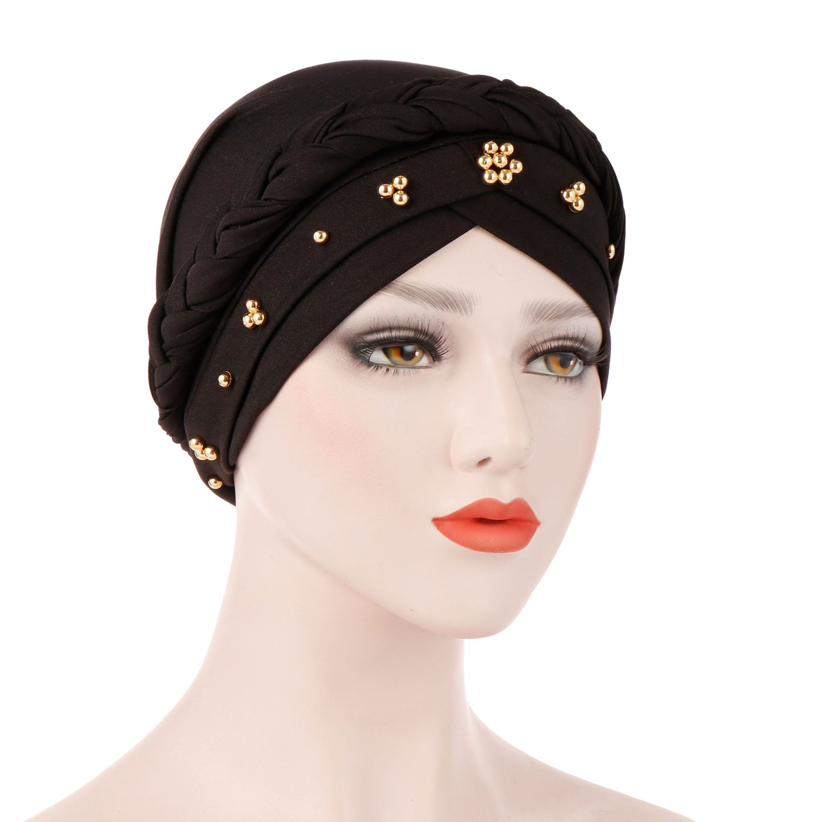 Wholesale Women Muslim Forehead Cross With Lace Elastic Stretch Turban Bonnet Hijab Inner Headscarf Bandana Undercap