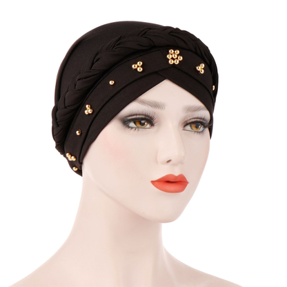 Wholesale Women Muslim Forehead Cross With Lace Elastic Stretch Turban Bonnet Hijab Inner Headscarf Bandana Undercap