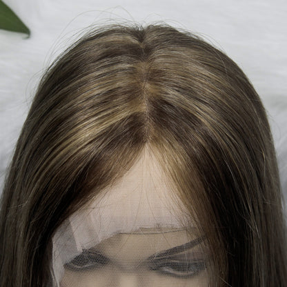 HIGHT QUALITY HALF HAND MADE  SILK CLOTH  LACE TOP HAIR WIG