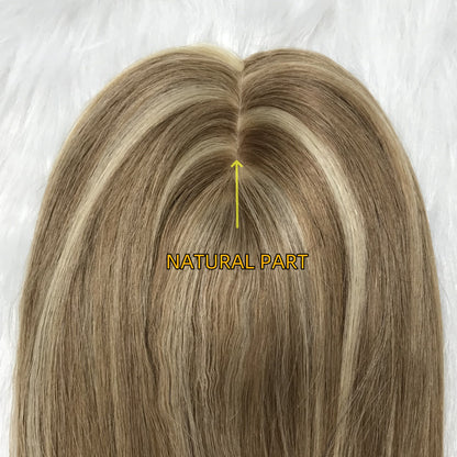 NATURAL  WEFT BACK TOP  SILK WOMEN'S HAIR BASE TOPPER