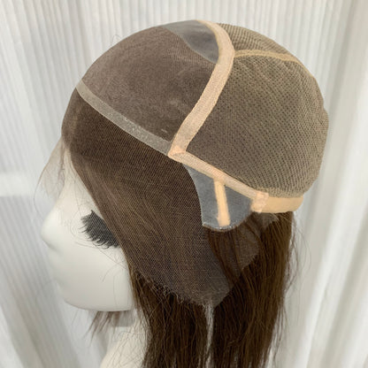 Mono Top Full Handmade Hard Lace Front Straight Human Hair Wigs For Women